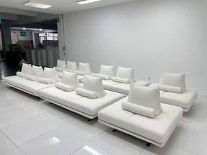 Sofá de Tela Creativo Informal para Sala de Estar Minimalista de Dos Personas de Estilo Nórdico Moderno, <span class=keywords><strong>Sin</strong></span> <span class=keywords><strong>Respaldo</strong></span> ni Reposabrazos - Product Image 4