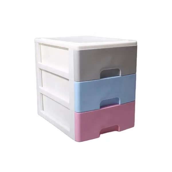 Desktop A4 Size File Organizer 3 Tier Plastic Chest of Mini Drawers Baby Care Nursery Drawer Tower