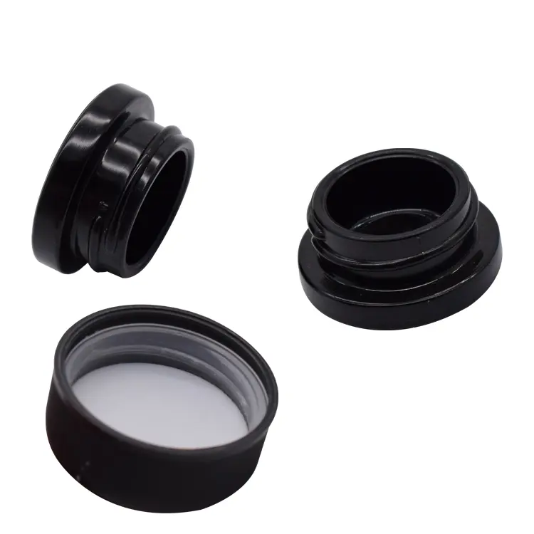 5 ml 7 ml 9 ml schwarzes kindersicheres Konzentratglas-Glas Mini-Flaschen für Sahne schwarze Behälter gefäße mit Deckel für Kosmetik