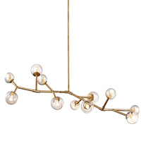 Suspension circulaire de lustre en verre nordique led doré simple au design unique