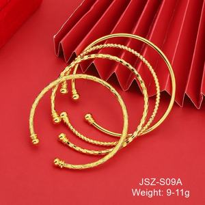 Bracelet ajustable plaqué or de Dubaï, style indien, en laiton, pour femmes et enfants, manchette ouverte épaisse, tendance, vente chaude - Product Image 5