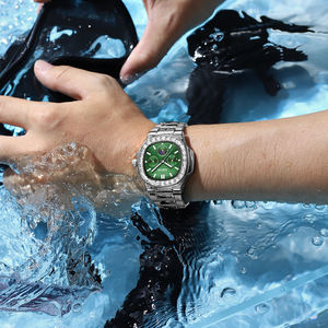 NIBOSI 2698 nouveauté étanche luxe carré montre à Quartz lumineux en acier inoxydable montre pour hommes - Product Image 5