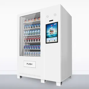 2024 High Quality 21.5 Inch Touch Screen Spiral Pusher Beverage Combo Custom Vending Machine