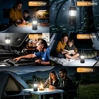 Lampe de camping solaire COB LED, pliable, portable, lampe d'urgence, montage sur crochet, éclairage pour l'alpinisme, piles AAA non incluses