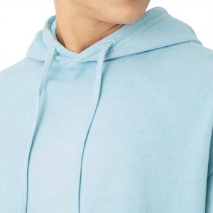Survêtement unisexe bleu clair à capuche, coupe droite, couleur unie, décontracté, avec poches latérales, en coton respirant, pour l'hiver - Product Image 3