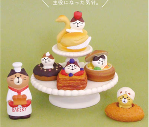 Miniatures en résine Kawaii Anime Chat Chien Pain, Ornements Mignons Scène de Boulangerie, Décoration Créative de Bureau de Noël et Cadeau pour les Amoureux des Chats - Product Image 2