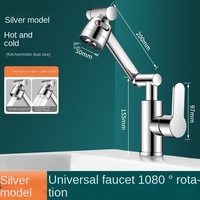 Robinet de lavabo Lucky Cat à bras robotique, eau chaude et froide, avec cartouche céramique, en ABS, à poser sur comptoir, monotrou, pour salle de bain