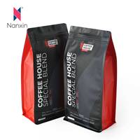 250g 340g 500g 1000g grains de café emballage alimentaire fond plat fermeture éclair sacs d'emballage de café
