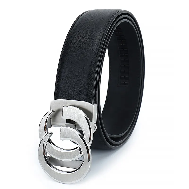 Quality two-sided top leather belt male removable steel buckle dress belt designer classic business pants belt for men