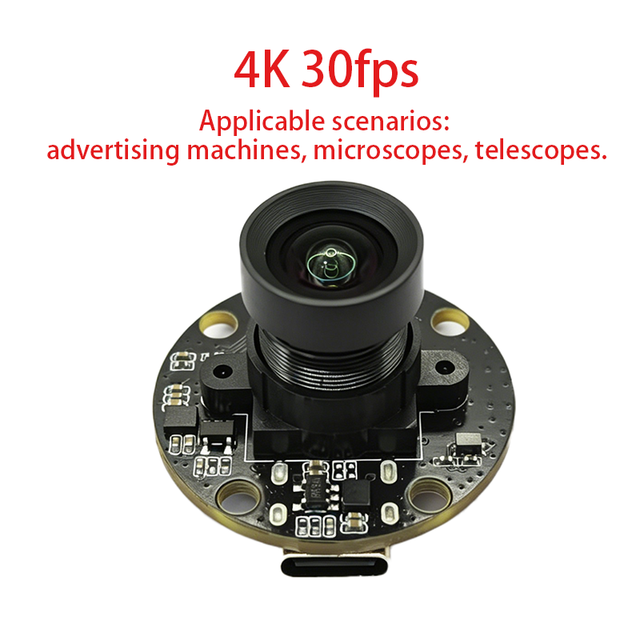 4K 8MP USB Camera Module 1/2.7 Inch CMOS Sensor High Speed USB2.0 Round PCB Board 3840x2160 Resolution for Embedded Vision