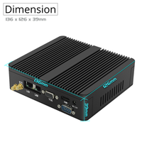 Mini PC Linux Ubuntu sin Ventilador, Doble LAN, Cuatro Núcleos J1900 J6412 J2900 N2840, Señalización Digital, KIOSK, Computadora Industrial para Operación Continua 24/7