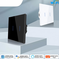 Interrupteur tactile intelligent Wi-Fi, norme européenne, 10A 240V, sans fil neutre, contrôle vocal via application et Alexa