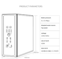 Système de filtration d'eau RO 100GPD sans réservoir, petit format, faible bruit, débit élevé, purificateur multi-étages pour la cuisine, usage domestique