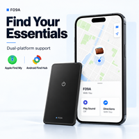 F09A Portefeuille fin avec traqueur de cartes, recharge sans fil, localisateur intelligent compatible Apple Find My et Android Find Hub, pour tableau de bord, bagages et sacs à dos