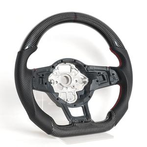Volant <span class=keywords><strong>de</strong></span> <span class=keywords><strong>course</strong></span> en fibre <span class=keywords><strong>de</strong></span> carbone VW, sport premium, fond plat, remplacement amélioré pour la plupart des modèles, performance accrue, meilleure adhérence - Product Image 2