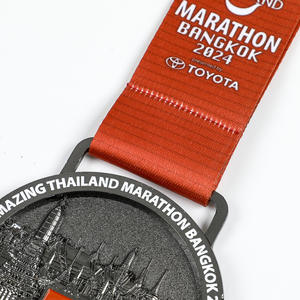 Artículos conmemorativos personalizados para reuniones deportivas escolares, placa de identificación de metal de carrera de maratón de estilo antiguo, medalla de oro moderna, Honor - Product Image 5