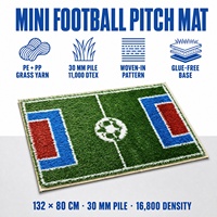 Gewebte Fußballrasenmatte, lichtbeständig, Mini-Fußballfeld-Teppich, PE PP Kunstrasen, Geschenk für Kinder, Spiel- und Ausstellungsmatte, individuell anpassbar