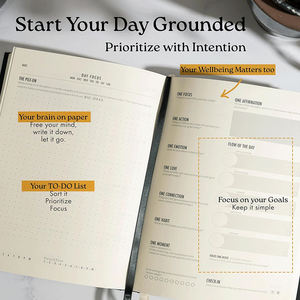 Carnet <span class=keywords><strong>de</strong></span> planification polyvalent avec papier anti-transparence, conception à ouverture à plat, poche intérieure, fermeture élastique, marque-page et attache pour stylo - Product Image 5