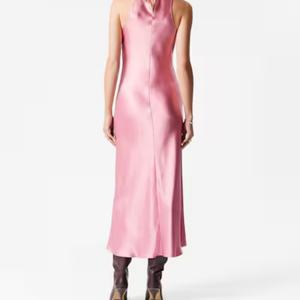 Vestido Plisado Casual de Moda para Verano con Cintura Elástica de Satén y Diseño Liso - ¡Gran Oferta! - Product Image 5