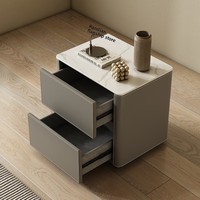 2024 nouveau modèle selle en cuir Table de chevet Design moderne boîte de rangement en bois lumière créative luxe haut de gamme petite Table basse