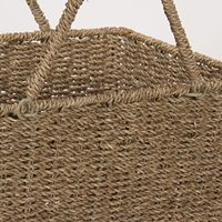 Panier d'escalier en osier en jonc de mer avec poignée | Marron naturel