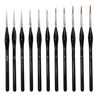 Ensemble de 6 pinceaux professionnels BOMEIJIA en nylon doré - Pinceaux de qualité artiste avec virole en aluminium pour aquarelle, huile et peinture acrylique