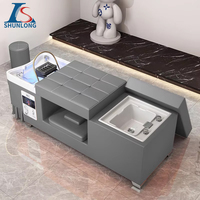 Fauteuil de lavage professionnel pour salon de coiffure avec circulation d'eau et vapeur, idéal pour pédicure et massage
