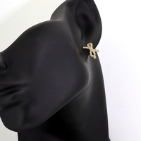 Bijoux de mode en laiton 2022 déclaration femmes Desgin dames en cuivre nœud papillon boucles d'oreilles cerceau