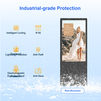 Affichage numérique tactile extérieur 4K sur pied, personnalisable, 32-65 pouces, IP65, haute luminosité, pour la vente au détail et les centres commerciaux