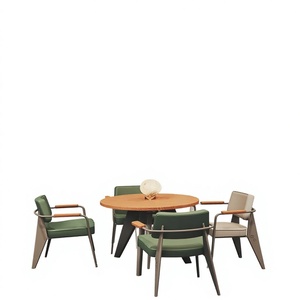 Ensemble de mobilier commercial de luxe léger pour restaurant, café, bar, salon, avec table en bois massif et structure métallique, pour zone de repos et de négociation - Product Image 6