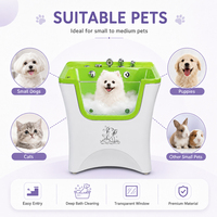 Station de lavage pour animaux de compagnie compacte, durable, en acrylique blanc, pour l'élevage urbain, gain de place