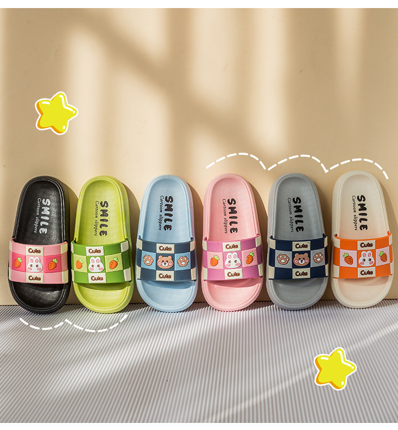Rabbit Kids Slippers 2023 Summer Children's Slides Indoor Outdoor Non-slip Cartoon Baby Sandals