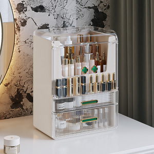 Cosmetic <b>Storage</b> Box Transparent <b>Plastic</b> Desktop Organizer With <b>Drawers</b> For Bedroom Makeup <b>Storage</b> - Product Image 2