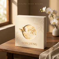 Boîte cadeau magnétique de luxe élégante avec couvercle, emballage personnalisé en papier pour gâteaux de lune, bijoux, cosmétiques et articles de mariage