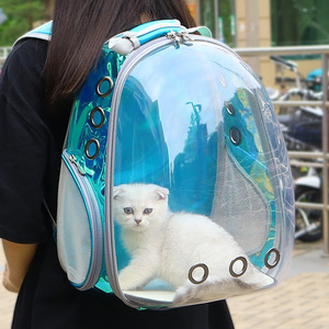 กระเป๋าเป้สะพายหลังสำหรับใส่แมวกระเป๋าเป้สะพายหลังใส่สัตว์เลี้ยงลายแคปซูลอวกาศสำหรับสุนัขตัวเล็กกระเป๋าเป้สะพายหลังสำหรับสุนัขตัวพาสุนัขสำหรับเดินทางและเดินป่า