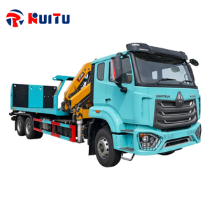 Camion de dépannage lourd HOWO 6x4 à plateau plat, 15 tonnes, avec grue pliante intégrée, véhicule de remorquage pour service d'assistance <span class=keywords><strong>en</strong></span> cas de <span class=keywords><strong>panne</strong></span> - Product Image 1
