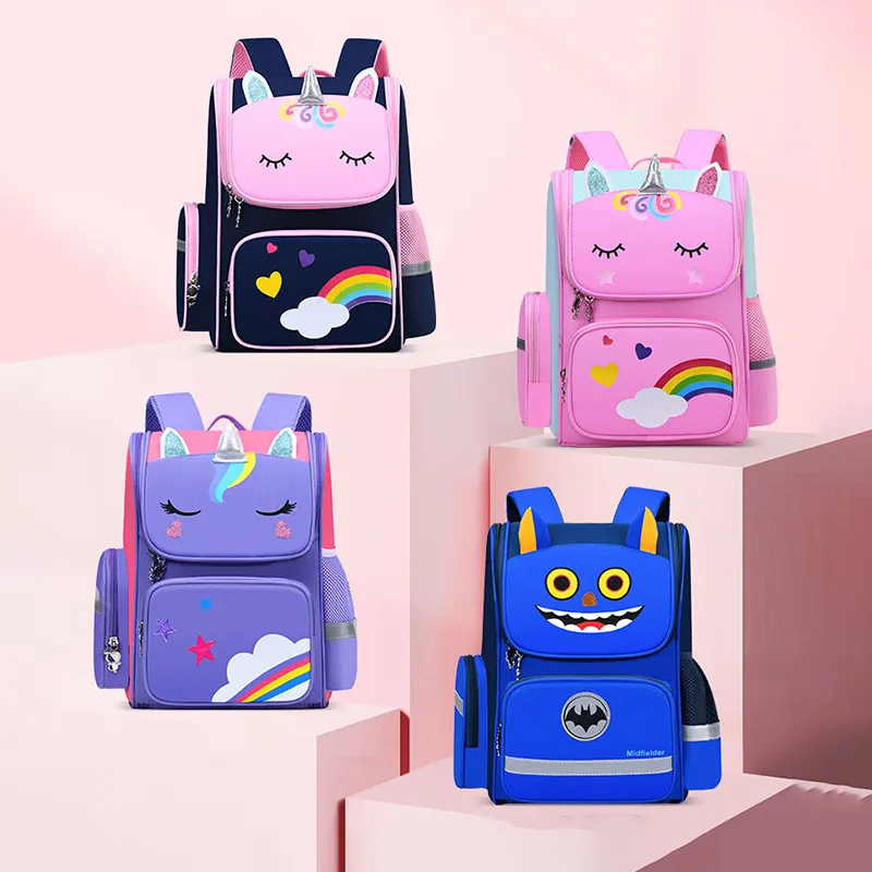 Unisex Kids Backpack for Teenagers Waterproof School Bag with Zipper Closure Daily Use Cartoon and Logo Pattern Free Shipping