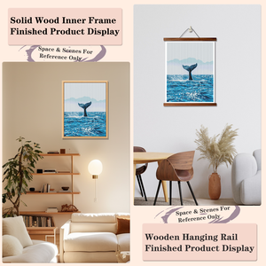 Kit de pintura de diamantes con paisaje marino de cola de ballena, diamantes redondos de cristal, arte de pared DIY enmarcado, decoración de paisaje rectangular - Product Image 5