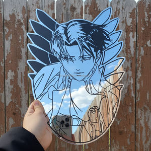 <span class=keywords><strong>Miroir</strong></span> en forme d'anime Attack on Titan, robuste et durable, logo personnalisé, <span class=keywords><strong>miroir</strong></span> vintage de dessin animé pour la décoration murale de la maison et des magasins - Product Image 3