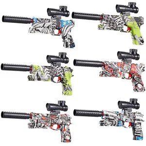 Pistola de agua eléctrica para niños, juguete de pistola de agua de Gel, suave, de seguridad