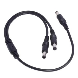 <span class=keywords><strong>1</strong></span> paquete de alimentación <span class=keywords><strong>1</strong></span> macho a 2 macho 5,5mm x 2,1mm Cable divisor de fuente de alimentación, cable adaptador divisor Y, cable Y de 2 vías - Product Image 1