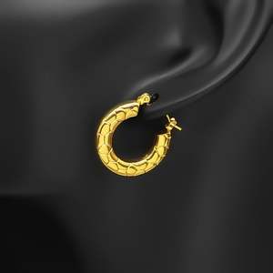 Boucles d'oreilles en acier inoxydable Hyperbole Statement 14K Gold Color Classic Metal Waterproof Charm Jewelry for Women - Product Image 2