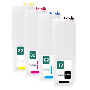 OCBESTJET 280ML 10 82 עבור HP Designjet 500 איפוס שבב מחסנית ריקה למילוי דיו עם שבב עבור HP 500 800 מדפסת