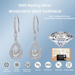 เครื่องประดับต่างหูเงินสเตอร์ลิงสำหรับ VVS 1CT ผู้หญิงเพชรโมอิสซื้อเดี่ยวหินภรรยาเครื่องประดับเงิน - Product Image 4