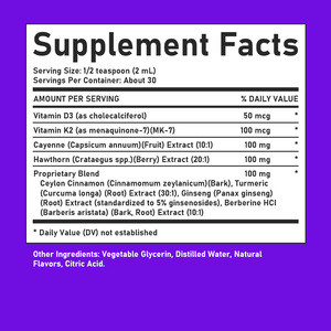 Gouttes liquides OEM de poivre de Cayenne, d'aubépine et de curcuma avec vitamines K2 et D3 pour soutenir la santé des os, immunitaire et digestive - Product Image 2