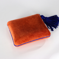Boîte à bijoux personnalisée en velours et daim, style vintage élégant, boîte d'emballage de luxe pour bracelets et bagues, boîte à bijoux en velours avec pompon
