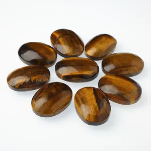 Wholesale natural crystal jewel polished fingertip toy tumble Tiger Eye stones palm Healing Chakras Stone for home decoration