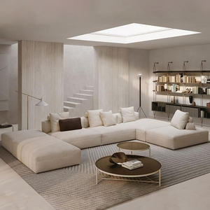 उच्च घनत्व स्पंज आधुनिक एल आकार 7 सीटर एकांत सोफे फर्नीचर सेट इतालवी रहने वाले कमरे मॉड्यूलर संयोजन - Product Image 6