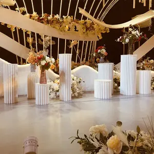 批发婚礼摆件花球罗马柱折叠便携式环保纸花柱桌