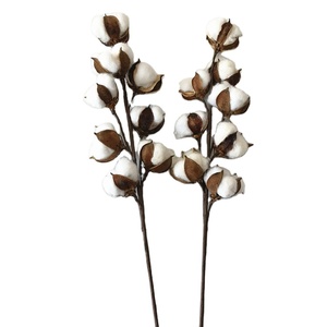 Wholesale 8 Heads Long <strong>Stem</strong> Dried Flowers Artificial <strong>Cotton</strong> for Wedding Home Decoration - Product Image 1